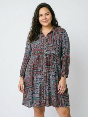 Uncle Frank Multicolor Geometric Midi Dress